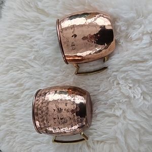 Two copper mugs